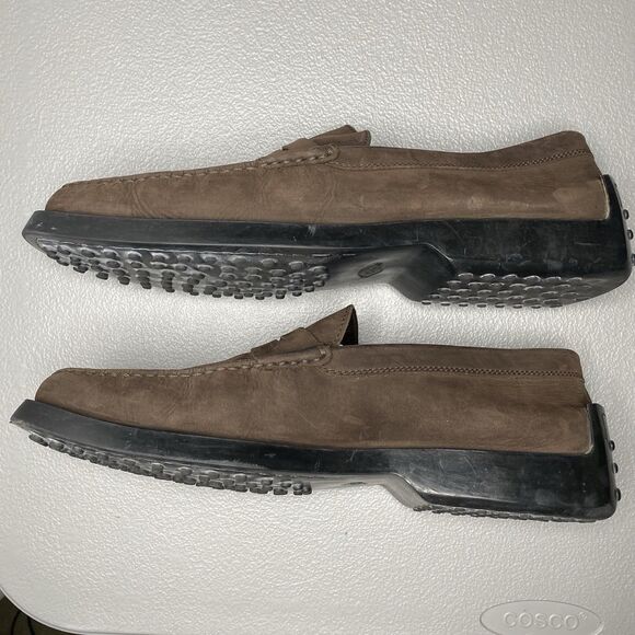 Tod's Driving Shoes Penny Loafers Mens Size 12 Brown Suede Slip On Made in Italy - Picture 6 of 7